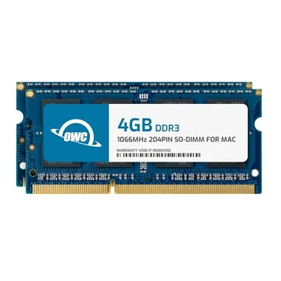 Bild av OWC 8 GB minnesuppgraderingssats 2 x 4 PC8500 DDR3 1066 MHz SO DIMMs för alla MacBook Pro 13 tum, 15 tum och 17 2008/2009/2010 &quot;Unibody&quot; modeller; Unibody; Mac mini