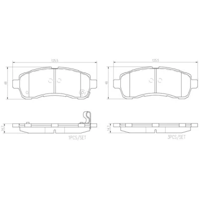 Bild av BREMBO P 49 057 Jeu de plaquettes frein avec indicateur d&#039;usure sans accessoires MAZDA: 2 3/5 portes