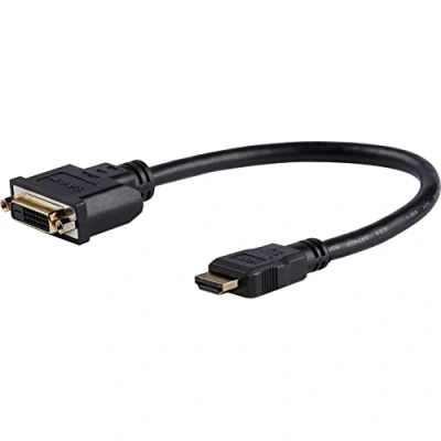 Bild av StarTech.com HDMI till DVI adapter mobil omvandlare med kontakt och uttag 1080p D bildupplösning anslutningskabel i dongle format 20 cm lång kabel (HDDVIMF8IN)
