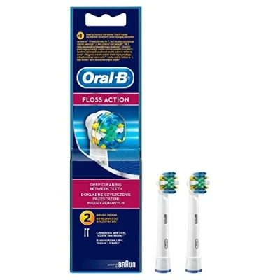 Bild av Oral B Floss Action 64706726 Tandborsthuvud för Elektrisk Tandborste, Vit, Paket med 2