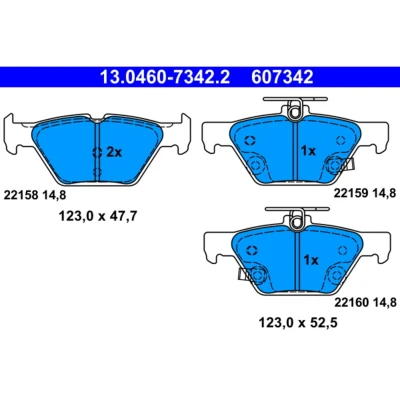 Bild av ATE 13.0460 7342.2 Jeu de plaquettes frein avec indicateur d&#039;usure SUBARU: Levorg I, XV II, Impreza V 3/5 portes