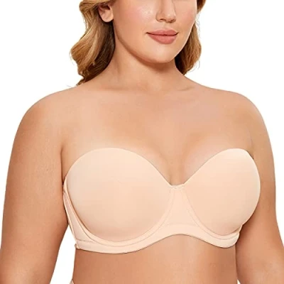 Bild av DELIMIRA Dambygelstöd Contour Plus Size Multiway Strapless Bh Grädde Persika 80G