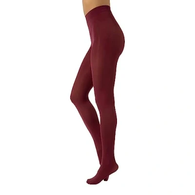 Bild av CALZITALY Ogenomskinliga mikrofiberfärgade strumpbyxor Bekväma färgade S, M, L, XL, XXL, 3XL, 4XL 80 DEN Made in Italy, Portwine, S