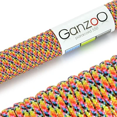 Bild av Ganzoo Paracord 550 rep, nylonpolyester, 4 mm, typ 3, 30 meter, 7 kärntrådar, utomhussnöre, universellt hundhalsband, hundkoppel, armband, camping, överlevnad färgglada