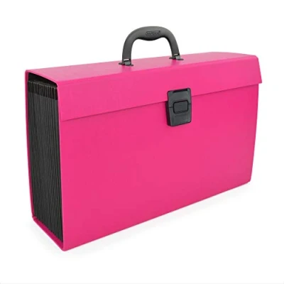 Bild av Rapesco 1554 expanderande box dokumentorganiserare 19 fickor, A4+, het rosa