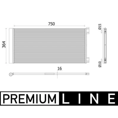Bild av MAHLE ORIGINAL AC 945 000P Condenseur De Clim sans joint d&#039;étanchéite avec déshydrateur 10 15 750 RENAULT: Trafic 3, 3 Bus