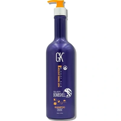 Bild av GK HAIR Global Keratin silver Bombshell Purple Shampoo (24 Fl Oz/710ml) För blont, platina, ask, och grått hår Återfuktar torrt &amp; skadat tar bort gula mässingstoner