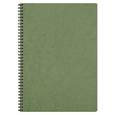 Bild av Clairefontaine 781423C Agebag spiralbok (DIN A4, 21 x 29,7 cm, 50 ark, rutig, dubbel spiralbindning, praktisk för resor, robust och belastbar) 1 st grön