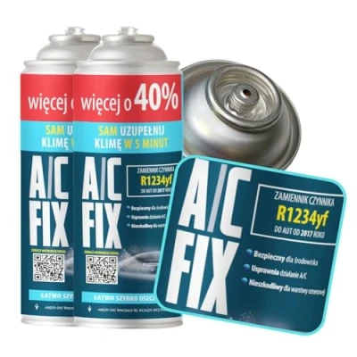 Bild av A/C FIX R1234yf köldmedium ersättningsgas luftkonditionering bil gasflaska 2x235 g refill set husbil ECO