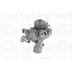 Bild av GRAF PA1045 Pompe à eau 20 avec couvercle, bague d&#039;étanchéité mécanique Tôle d&#039;acier 59,84 pour transmission par courroie de distribution