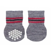 Bild av Trixie Dog Socks Grey M L (2 pcs.) non slip