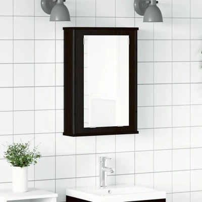 Bild av Spegelskåp för badrum svart ek 42x12x60 cm konstruerat trä