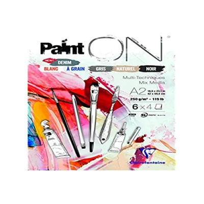 Bild av Clairefontaine Målning &#039;On Limed Pad, A2, 250 g, 24 ark blandade färger