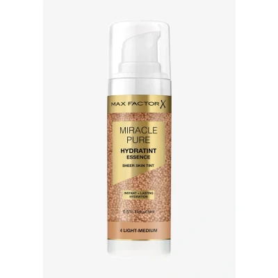 Bild av Max Factor Miracle Pure Hydratint Essence Foundation, 4 Light Medium, Upp till 24 timmars hydratisering, 71% vattenbaserad formel, naturlig täckning, vegansk formel