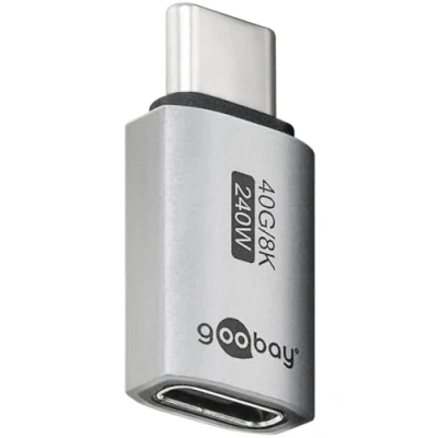 Bild av goobay USB C adapter 240 W 40 Gbit förlängning rak USB4 (kontakt till honform)/USB 4.0 Adpter 8K@60 Hz, bakåtkompatibel 3.1, 2.0/7447