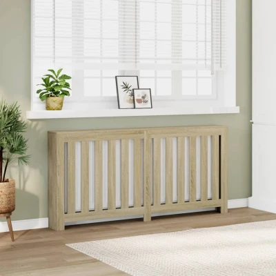 Bild av vidaXL Elementskydd sonoma ek 175x20x82 cm konstruerat trä, radiatorskydd, skydd till element, högt elementskydd, för radiator