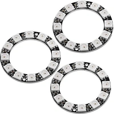 Bild av AZDelivery 3 x 5V RGB LED Ring compatible with WS2812B 12 Bitars 38mm kompatibel med Arduino inklusive en E Book!