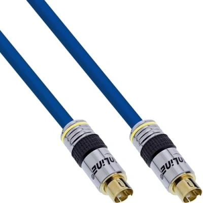 Bild av InLine 89947P S VHS kabel, premium, förgyllda kontakter, 4 poler mini DIN kontakt/kontakt, 0,5 m