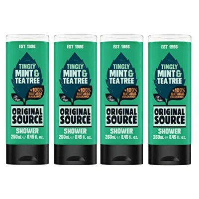 Bild av Original Source Tingly mint &amp; tea tree duschgelset med bubblande mynta och olja, 4 x 250 ml