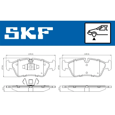 Bild av SKF VKBP 80399 Jeu de plaquettes frein préparé pour indicateur d&#039;usure BMW: 1 5 portes, 3 Coupe