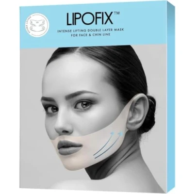 Bild av Lipofix Ansiktsmask För Dubbelhaka Antirynkor Och Anti aging Ansiktsmasker Uppstramande, Åtstramande Lyftande Dubbelskiktsmasker Nacke, Käke V linje 5 Masker