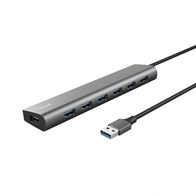 Bild av Trust Halyx Hubb 7 x USB 3.2 Gen 1 + C (strömgenomströmning) skrivbordsmodell