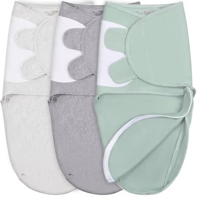 Bild av Mama Cheetah baby swaddle filt med dragkedja, nyfödd säck, swaddles sovsäck 0 3 månader, wrap enkelt byte av dragkedja för pojke och flicka, pack