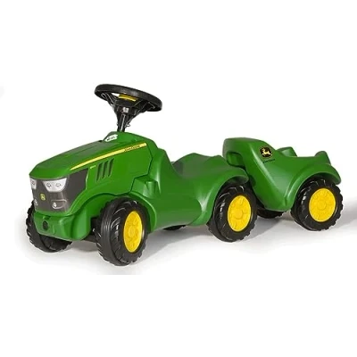 Bild av Rolly Toys 135660 John Deere 6150R Minitrac barnbil med släpvagn rollyMinitrac släpvagn, förvaringsfack under huven, grön