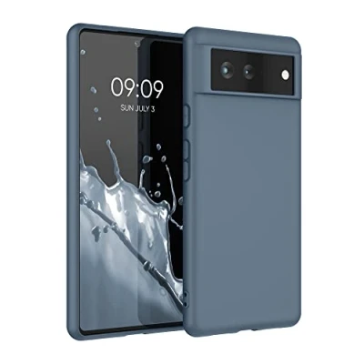 Bild av kwmobile Fodral kompatibelt med Google Pixel 6 mjukt silikonfodral mörk skiffer