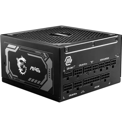 Bild av MSI MAG A1000GL PCIE5 power supply 1000 Watt Strömförsörjning 135 mm ATX 80 Plus Gold certificate