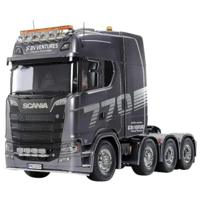 Bild av TAMIYA 56376 1:14 RC Scania 8 x 4/4 pistol målad byggsats för montering, lastbil, fjärrstyrbar, byggleksak, modelltillverkning, hantverk