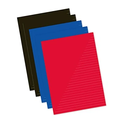 Bild av Kangaro skolhäfte A4 linjerat 80 ark sorterade 5 pack, K 58331, Zwart/blauw/rood