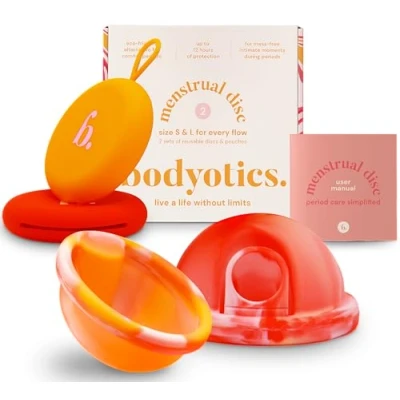 Bild av Bodyotics Comfydisc With Ring Two Reusable Menstrual Discs &amp; Pouches