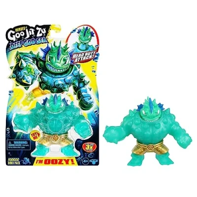 Bild av Heroes of Goo Jit Zu Deep Sea Foogoo Hero Pack. Super Oozy, fylld leksak. Med Head Butt Attack funktion. Sträck honom 3 gånger sin storlek!