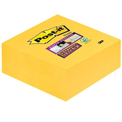 Bild av Post it 2014 S självhäftande anteckning Super Sticky Kub, 70 g, 76 x mm, narcissgul, 270 ark