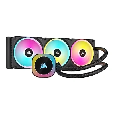 Bild av CORSAIR iCUE LINK H150i RGB CPU Vätskekylare 360 mm AIO QX120 Fläktar Passar Intel® LGA 1700, AMD® AM5 Systemhubb Ingår Svart