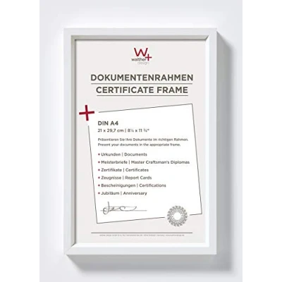 Bild av walther design tavelram vit 21 x 29,7 cm (DIN A4) med passepartout, Steel Style plastram ES130W