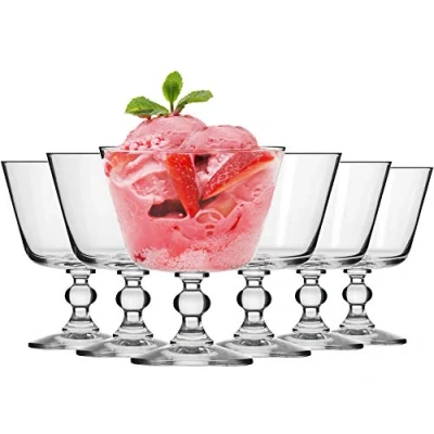 Bild av KROSNO Sundae Glass Skålar för efterrätter, glass, gelé Set med 6 380 ML Krista samlingen Perfekt hem, restauranger och fester Kan diskas i diskmaskin