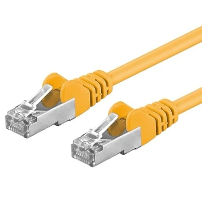Bild av PremiumCord nätverkskabel, Ethernet, LAN &amp; Patch kabel CAT6a, 10 Gbit/s, S/FTP PIMF skärm, AWG 26/7, 100% Cu, snabb flexibel och robust RJ45 kabel, gul, 2 m