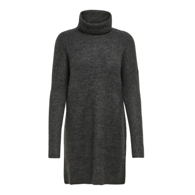 Bild av ONLY dam Tröja Onljana L/S Cowlnck Dress Wool Knt Noos , Mörkgrå melange L