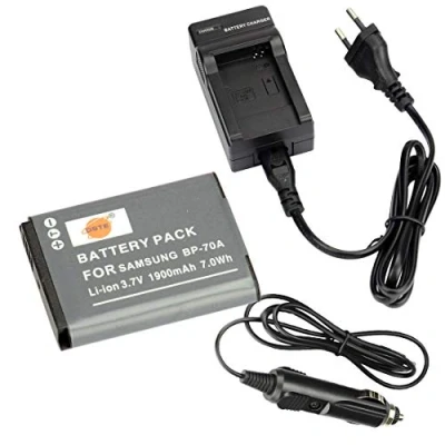 Bild av DSTE BP70A BP 70A ersättningsbatteri och DC97E reseladdare kompatibel med Samsung ST30 ST66 ST67 ST70 ST71 ST72 ST76 ST80 ST90 ST93 ST95 ST100 ST150F ST700 ST650 SL50 SL600 SL605 SL630 TL105 TL205