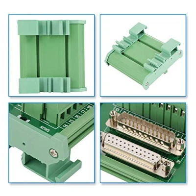 Bild av Breakout Board DB25 D Sub Male &amp; Female Header Terminal DIN Rail Mount Interface Module