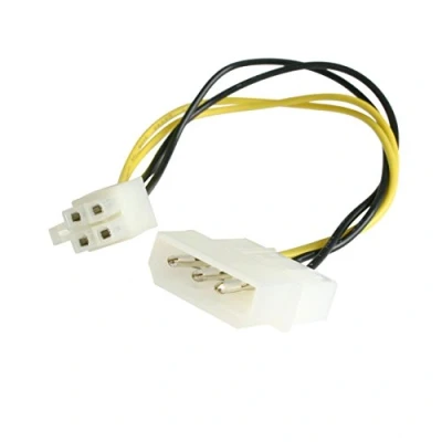 Bild av StarTech.com 6 tum LP4 till P4 extra strömkabeladapter 4 stift ATX Molex adapter (LP4ADAP), svart