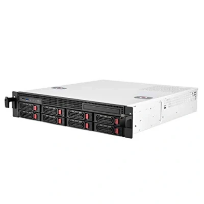 Bild av SilverStone SST RM21 308 2U rackmount serverfodral stöder 8x SAS/SATA och 6 Gb/s Mini SAS SFF 8087