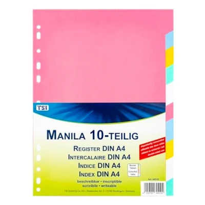 Bild av TSI 64510 register av stabil Manila kartong 10 delar, brickor