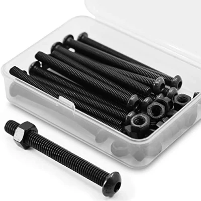 Bild av (15 set) M6 x 70 mm skruvar och muttrar set halvcirkelformat huvud insexskruvar 10,9 grader legerat stål helgängad