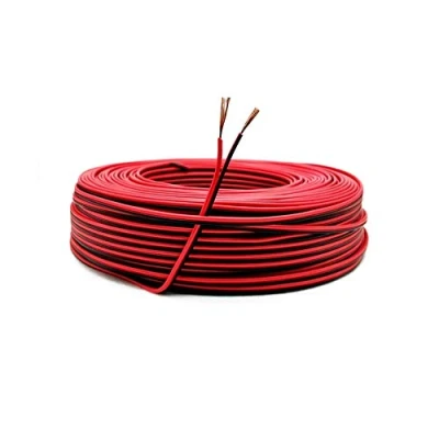 Bild av WOOLUCK 22 AWG elektrisk tråd, 0,33 mm2 tennad koppartråd, 2 delad PVC kabel för LED remsa kontakt (10 meter svart + 10 röd