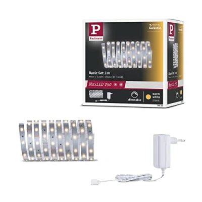 Bild av Paulmann 79852 LED rand maxLED 250 basset 3 m varmvit IP20 inkl. 1 x 12 watt silver remsa ljusband 2700 K