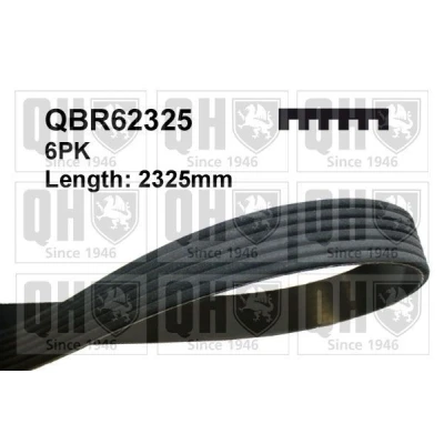 Bild av QUINTON HAZELL QBR62325 Courroie Poly V 2325 6 AUDI: Q5, A5 B8 Sportback, A4 Avant, MERCEDES BENZ: W124 Berline, SL Cabriolet, Break