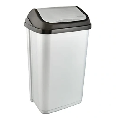 Bild av 2053708 Poubelle Swing Bin Plastique Argent Anthracite 50 L 6093